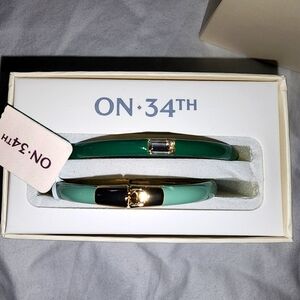 On 34th bangle bracelets, green set of 2